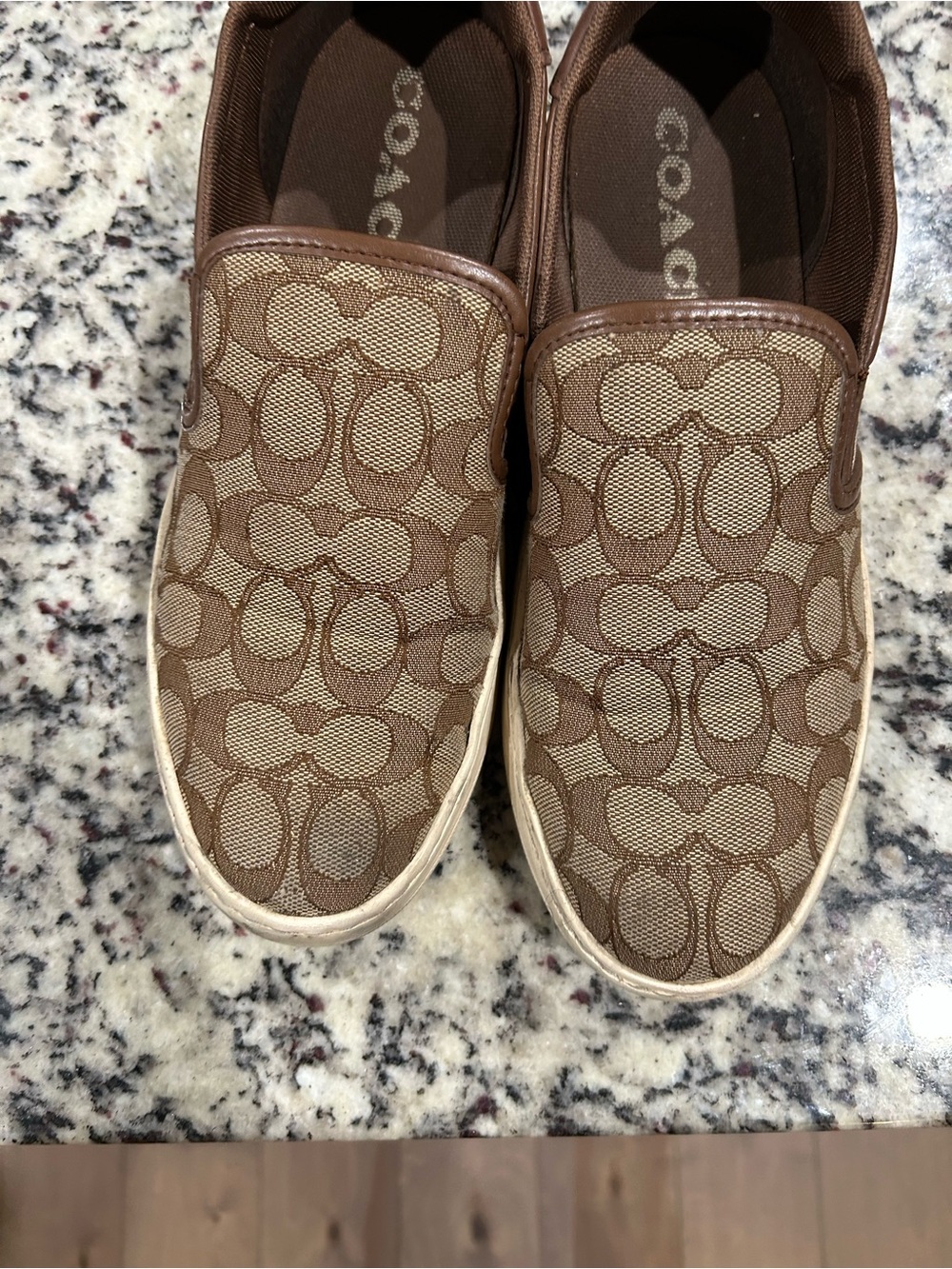 Coach Brown Signature Slip-On Sneakers